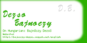 dezso bajnoczy business card